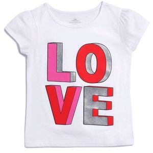NWT Toddler Girls Valentine "Love" Short-Sleeve T-Shirt